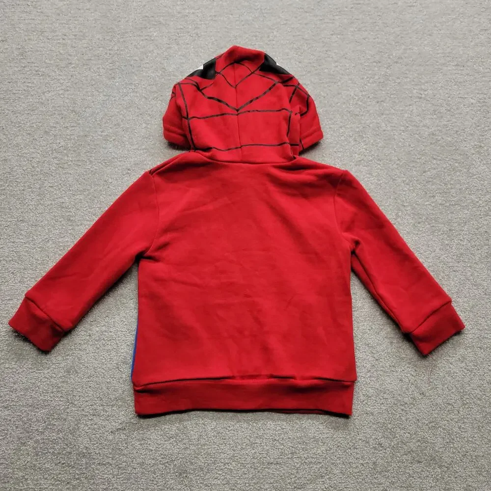 Marvel Spider-Man Hoodie Toddler Boys 2T Red Pullover Hooded Sweatshirt